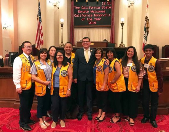 Several members of the Kings Lions Club were honored by Assemblyman Rudy Salas as his pick for his district's top nonprofit organization. The group traveled to the State Capitol to receive the honor.